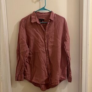 Quince Women's Button Down Shirt in Dusty Rose 100% Linen